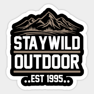 Staywild Outdoor Est 1995  T Shirt For Women Men Sticker